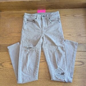 Women's distressed American Eagle Hi-rise Jegging (tan)  2x28